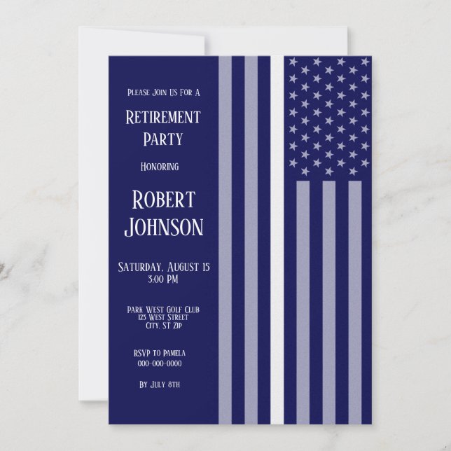 Invitation Retraite de la ligne blanche mince (Devant)