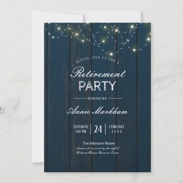 Invitation Retraite de la Marine Blue Barn Board (Devant)