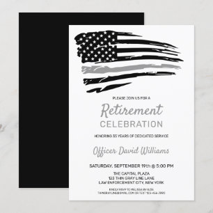 Invitation Retraite de l'agent correctionnel Ligne mince de g