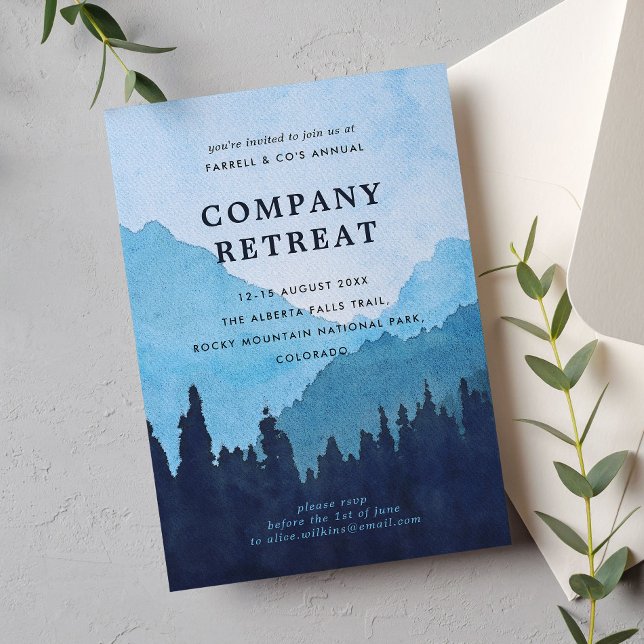 Invitation Retraite de l'équipe d'entreprise avec les montagn (Créateur téléchargé)