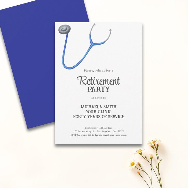 Invitation Retraite de l'infirmière et du médecin au stéthosc (Créateur téléchargé)