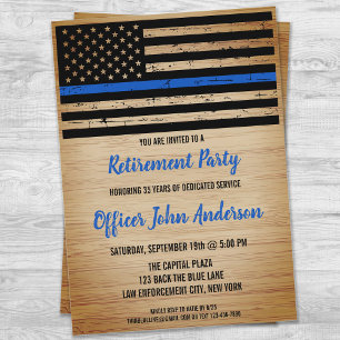 Invitation Retraite de police Ligne bleue mince Exécution de 
