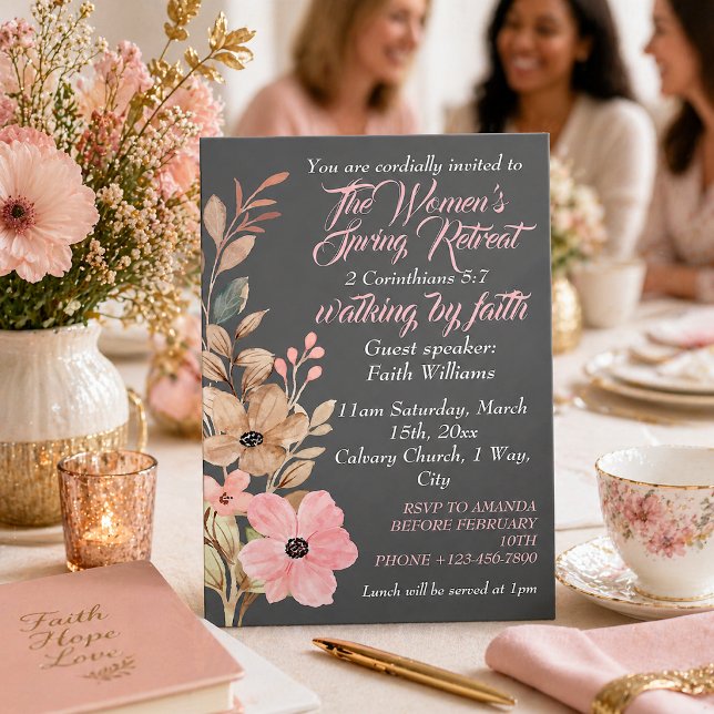 Invitation Retraite de printemps pour femmes Fleur sauvage ro (Créateur téléchargé)