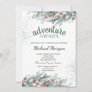 Invitation Retraite des baies de la branche de l'arbre à pin