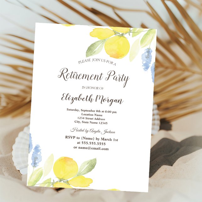 Invitation Retraite des citrons à l'aquarelle (Créateur téléchargé)