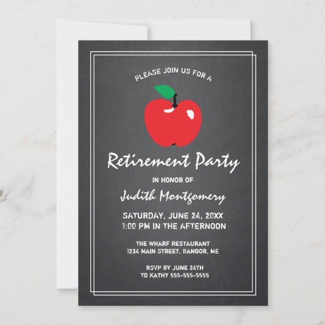 Invitation Retraite des enseignants Apple Chalkboard Script m (Devant)