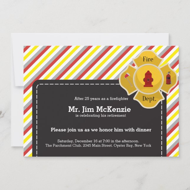 Invitation Retraite des pompiers (Devant)