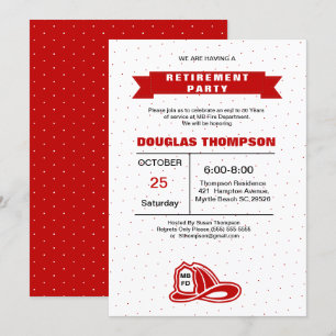 Invitation Retraite des pompiers rouges et blancs