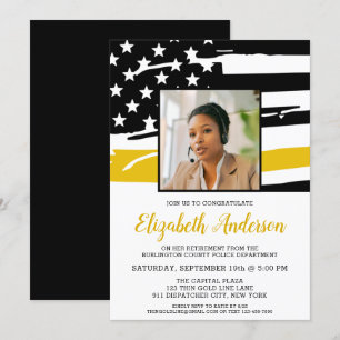 Invitation Retraite du répartiteur Photo personnalisée Ligne 