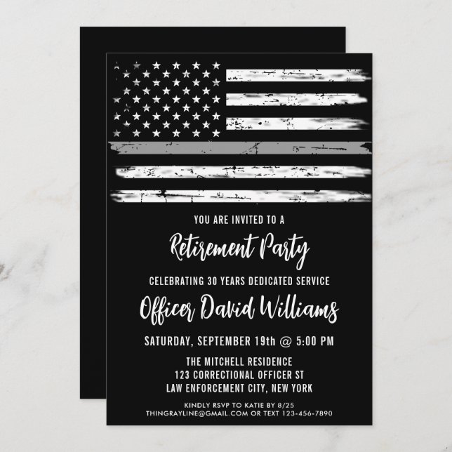 Invitation Retraite d'un agent de correction portant le drape (Devant / Derrière)