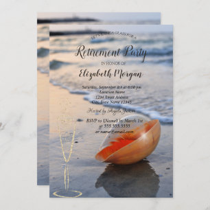 Invitation Retraite en verre de Verre de la mer de la plage