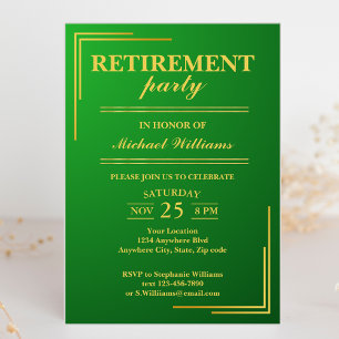 Invitation Retraite Entreprise Élégant Or Vert