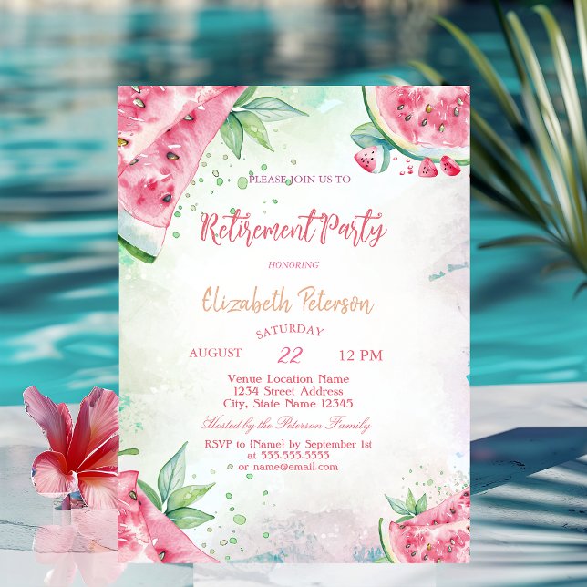Invitation Retraite estivale à la pastèque tropicale (Créateur téléchargé)