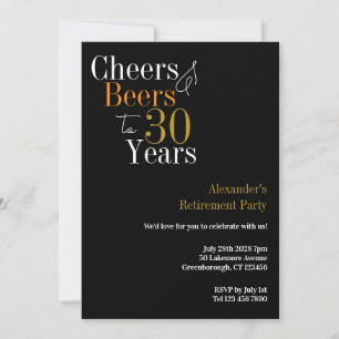Invitation Retraite fête 30 ans Cheers et bières
