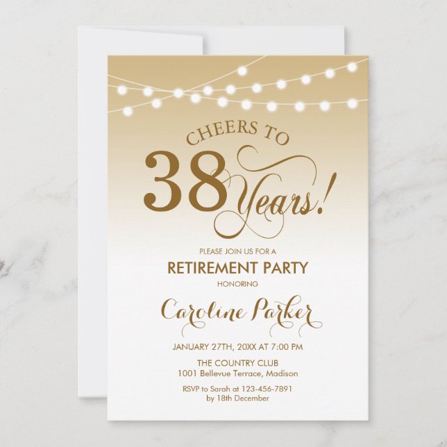 Invitation Retraite - Gold White (Devant)