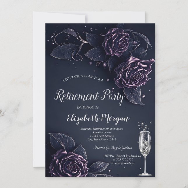 Invitation Retraite gothique Rose foncée (Devant)