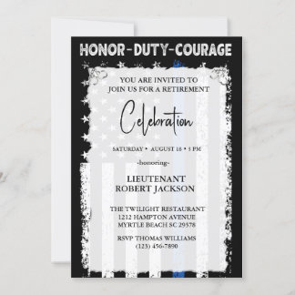 Invitation Retraite Graduation Anniversaire d'Agent de Police