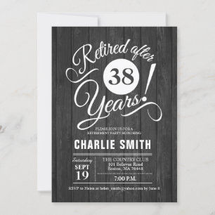 Invitation Retraite - Gris Rustique Bois Blanc