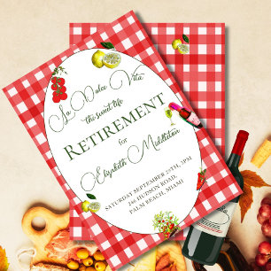 Invitation Retraite La Dolce Vita Red À damiers Lemon