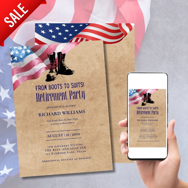 Invitation RETRAITE MILITAIRE Des bottes aux costumes ! Indic (Créateur téléchargé)