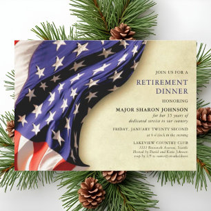 Invitation Retraite militaire patriotique rouge blanc et bleu