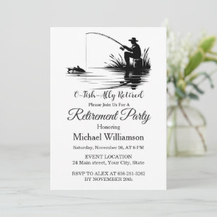 Invitation Retraite O-Fish-Ally Fête de retraite de pêche