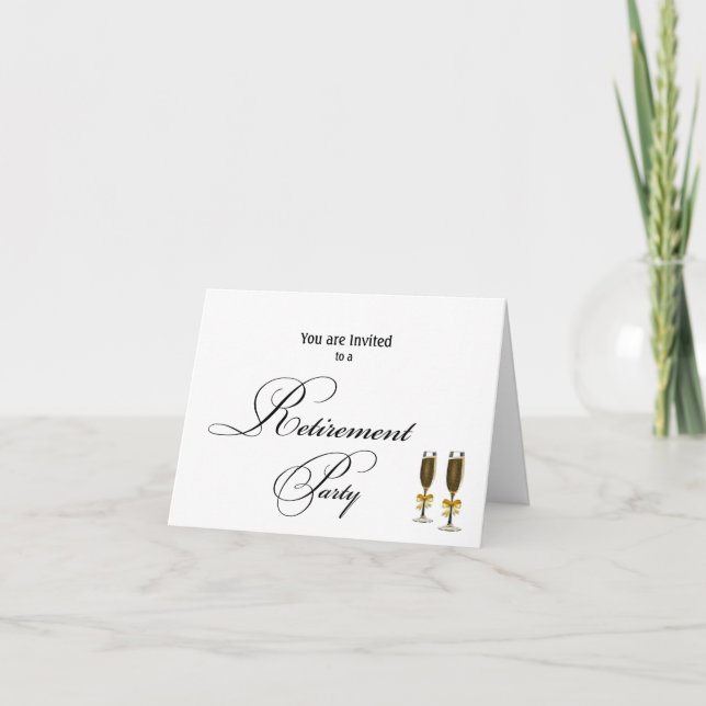 Invitation Retraite Party élégant, simple Personnalisé (Devant)