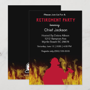 Invitation Retraite Silhouette du pompier moderne
