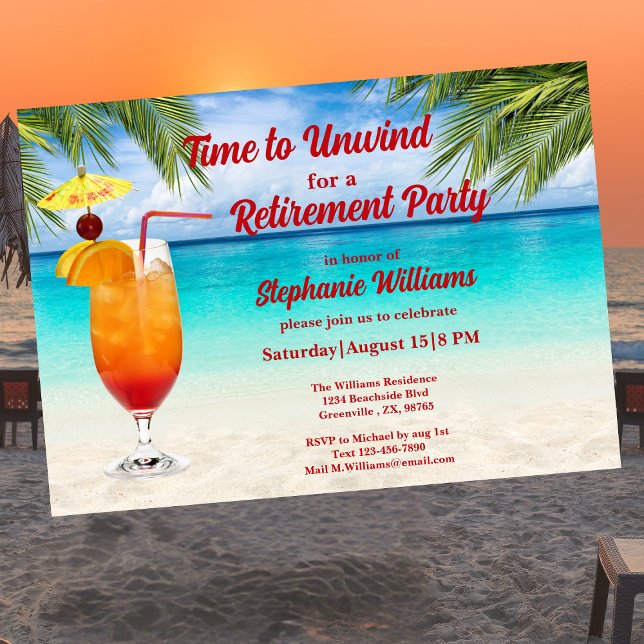 Invitation Retraite Summer Cocktail Beach Party (Créateur téléchargé)