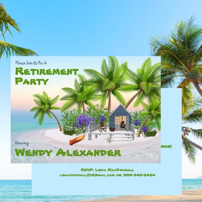 Invitation Retraite - Vacances amusantes (Retirement Party - Fun Vacation Invitation)