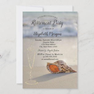 Invitation Retraite Verre de sable de plage