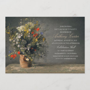 Invitation Retraite vintage rustique de peinture de vase à