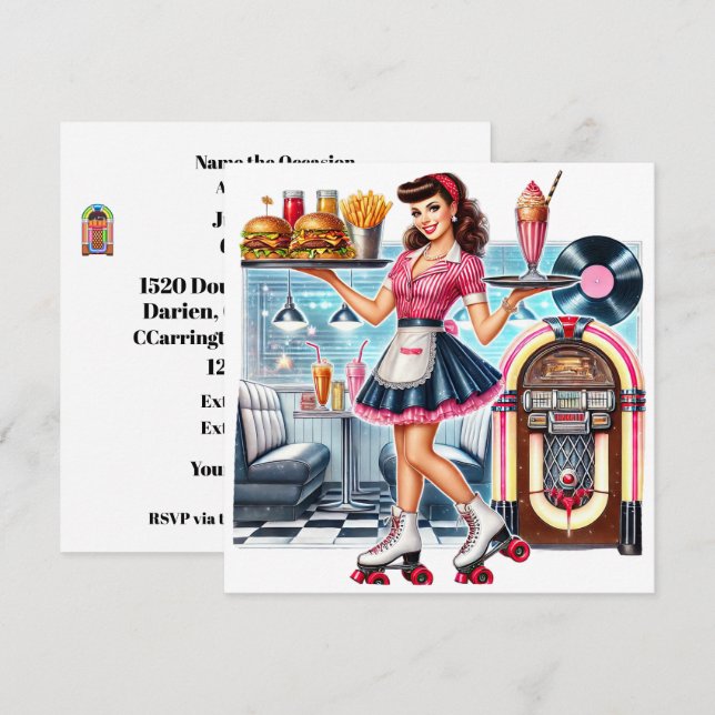 Invitation Rétro (Devant / Derrière)