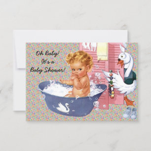 Invitation Retro 1940s Baby shower V2