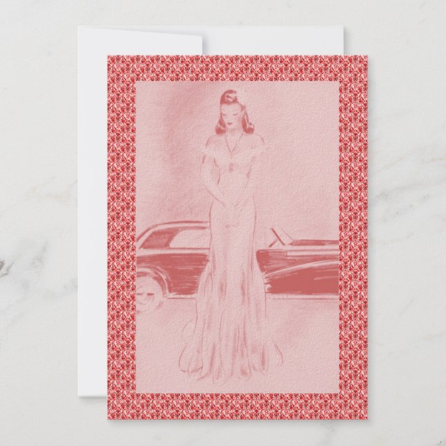 Invitation Retro 1940s Dîner & Dancing (Devant)