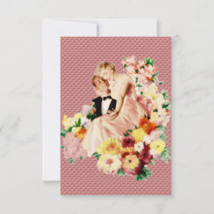 Invitation Retro 1950 Fiançailles Dinner V2