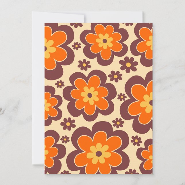 Invitation Retro 1960s Style Floral (Devant)