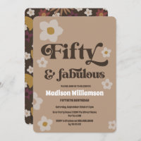 Retro 1970 Floral 50 & Fabuleux Invitat d'annivers