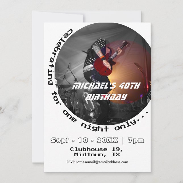 Invitation Retro 1990 photo Vintage 40e anniversaire (Devant)