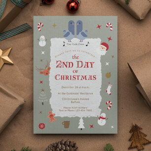 Invitation Retro 2e jour de Noël fête de Noël tardive