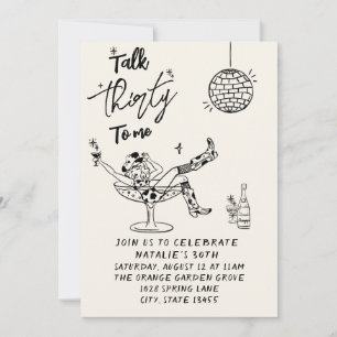 Invitation Retro 30th Cow Girl Parle Trente à moi Anniversair