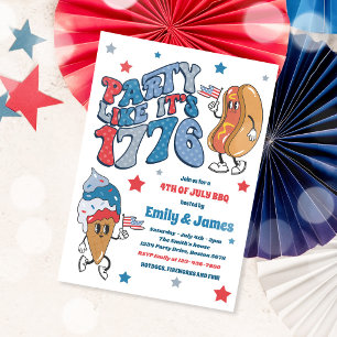 Invitation Retro 4 juillet Party Like It's 1776 BBQ Party