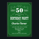 Invitation Retro 50th Birthday Party - Vert blanc<br><div class="desc">Invitation à la fête du 50e anniversaire. Design rétro élégant en vert et blanc. Peut être customisé à n'importe quel âge!</div>