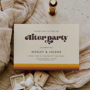 Invitation Retro 60s couleurs vintages mariage après la fête