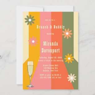 Invitation Retro 60s les années 70 Super Stripes Bridesmaids 