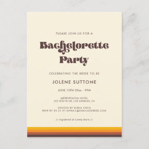 Invitation Retro 60s vintage Bachelorette Party