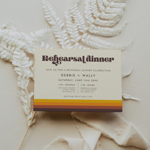 Invitation Retro 60s Vintage Dîner de répétition du milieu du