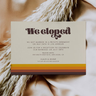 Invitation Retro 60s Vintage Mid Century Nous Eloped Card