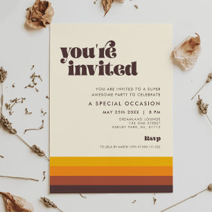Invitation Retro 60s Vintage Mid Century Vous êtes invité