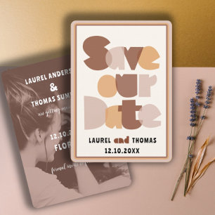 Invitation Retro 70's Calligraphy Terracotta Enregistrer la d